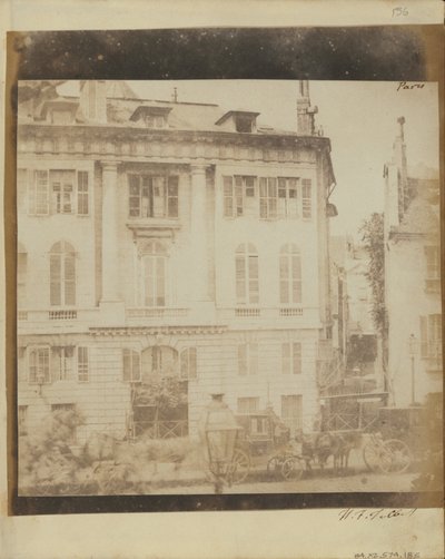 Carriages Before a Paris Residence by William Henry Fox Talbot